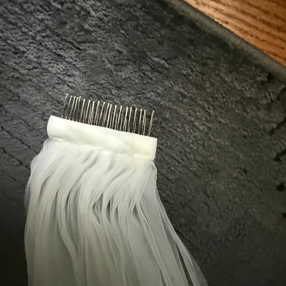 Stunning White Wedding Veil Beautiful Floral Details New